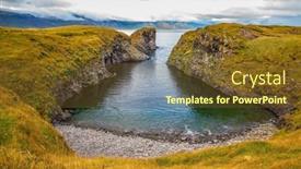  Presentation with coastal - PPT layouts with picturesque-coastal-bay-near background and a tawny brown colored foreground