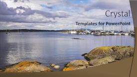  Presentation with coast - Audience pleasing PPT theme consisting of picturesque-coastal-stones-on-coast backdrop and a light blue colored foreground
