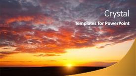  Presentation with weather - Amazing slide set having picturesque-colorful-sunset-with-cloudy backdrop and a gray colored foreground