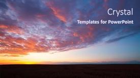  Presentation with weather - Presentation theme having picturesque-colorful-sunset-with-cloudy background and a ocean colored foreground