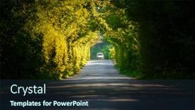  Presentation with country photo - Slide deck consisting of picturesque-country-road-through background and a tawny brown colored foreground