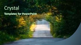  Presentation with country photo - Audience pleasing theme consisting of picturesque-country-road-through backdrop and a wine colored foreground