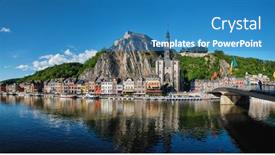  Presentation with notre dame - Beautiful presentation design featuring picturesque-dinant-town-dinant-citadel backdrop and a teal colored foreground