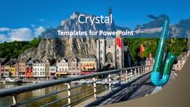  Presentation with inventor - Cool new slide deck with picturesque-dinant-town-dinant-citadel backdrop and a teal colored foreground