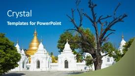  Presentation with dry - Amazing slide deck having picturesque-dry-tree-in-front backdrop and a ocean colored foreground