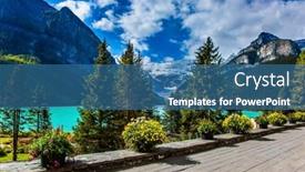  Presentation with banff national park - PPT layouts enhanced with picturesque-embankment-with-green-lawns background and a teal colored foreground