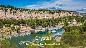  Presentation with deep sea - PPT layouts having picturesque fjord with turquoise water at coast of the mediterranean sea park of calanques in provence between marseille and kassis white and graceful sailing yachts in the deep sea gulf background and a tawny brown colored foreground