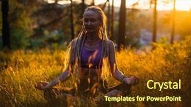  Presentation with mountains forests green forest - Audience pleasing presentation theme consisting of picturesque glade in a green backdrop and a tawny brown colored foreground