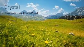  Presentation with awesome - Slide set enhanced with picturesque-green-valley-in-durmitor background and a light blue colored foreground