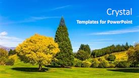  Presentation with green lake - Audience pleasing slides consisting of picturesque hills and green lawns in the vicinity of lake wanaka south island new zealand wonderful bright summer day concept of active ecological and photo tourism backdrop and a cobalt blue colored foreground