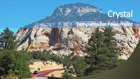  Presentation with sandstone - Slide set having picturesque hills of striped sandstone and low pine zion national park in the u s background and a teal colored foreground