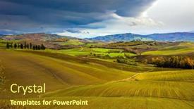  Presentation with rural tourism concept - Presentation design enhanced with picturesque-hills-of-the-legendary background and a tawny brown colored foreground