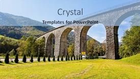  Presentation with powerful - Amazing PPT theme having picturesque-julian-alps-beautiful-sunny backdrop and a light blue colored foreground