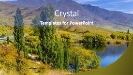  Presentation with tourism - Slide deck having picturesque-lake-dunstan-near background and a teal colored foreground