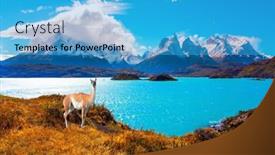  Presentation with chile - Cool new presentation design with picturesque-lake-pehoe backdrop and a teal colored foreground