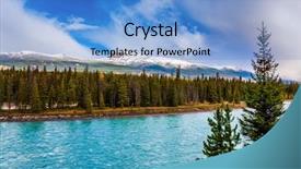  Presentation with water - Slides having picturesque lake with azure water background and a light blue colored foreground