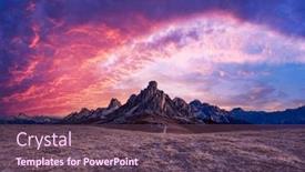  Presentation with pink - Presentation design enhanced with picturesque-landscape-during-incredible-pink background and a violet colored foreground