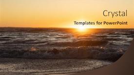 Presentation with harmony - Slides consisting of picturesque-landscape-of-calm-sea background and a  colored foreground
