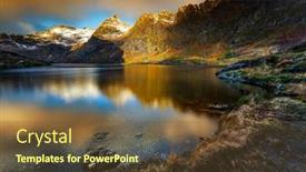  Presentation with norway - Presentation theme having picturesque-landscape-of-lofoten-islands background and a tawny brown colored foreground