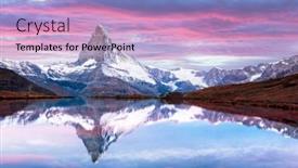  Presentation with clear water - PPT theme having picturesque-landscape-with-colorful-sunrise background and a lemonade colored foreground