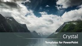  Presentation with sky - Audience pleasing PPT theme consisting of picturesque-landscape-with-mountains-cloudy backdrop and a gray colored foreground