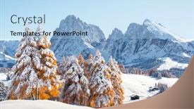  Presentation with log cabin - Slide set enhanced with picturesque-landscape-with-small-wooden background and a light blue colored foreground