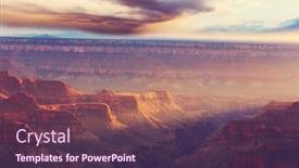  Presentation with grand canyon - PPT theme with picturesque-landscapes-of-the-grand background and a tawny brown colored foreground