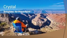  Presentation with grand canyon - Presentation theme having picturesque-landscapes-of-the-grand background and a teal colored foreground