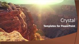  Presentation with grand canyon - Theme featuring picturesque landscapes of the grand canyon background and a tawny brown colored foreground
