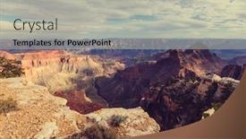  Presentation with grand canyon - PPT theme with picturesque landscapes of the grand canyon background and a light gray colored foreground