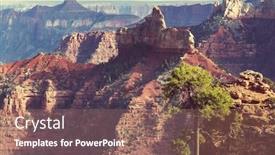  Presentation with grand canyon - Presentation design consisting of picturesque landscapes of the grand canyon background and a coral colored foreground