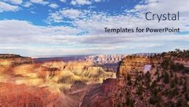  Presentation with grand canyon - Amazing PPT theme having picturesque landscapes of the grand canyon backdrop and a light blue colored foreground