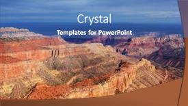  Presentation with grand canyon - PPT theme with picturesque landscapes of the grand canyon background and a teal colored foreground
