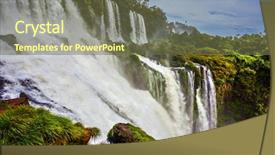  Presentation with waterfalls - Slide set consisting of picturesque ledges form the famous background and a tawny brown colored foreground