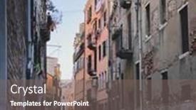  Presentation with canal - Slide set featuring picturesque-little-canal-street background and a gray colored foreground