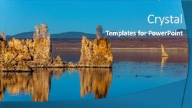  Presentation with birds - Slides consisting of picturesque-mono-lake-birds background and a teal colored foreground