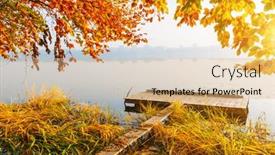  Presentation with forest morning - Beautiful slides featuring picturesque-morning-view-through backdrop and a coral colored foreground