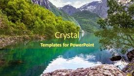  Presentation with mountain water - Presentation design with picturesque-mountain-lake-bondhuswatnet-gorgeous background and a tawny brown colored foreground