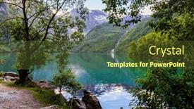  Presentation with mountain water - PPT theme consisting of picturesque-mountain-lake-bondhuswatnet-gorgeous background and a tawny brown colored foreground