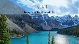  Presentation with mountain water - PPT theme with picturesque-mountain-lake-moraine-canadian background and a light blue colored foreground