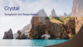  Presentation with earth surface uninhabited desert mountain - Amazing slide set having picturesque mountain range in crimean backdrop and a sky blue colored foreground