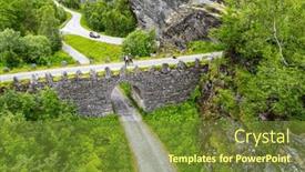 Presentation with country photo - Slide set enhanced with picturesque-mountain-road-serpentine-exciting background and a tawny brown colored foreground
