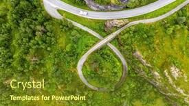  Presentation with country photo - Slides featuring picturesque-mountain-road-serpentine background and a tawny brown colored foreground