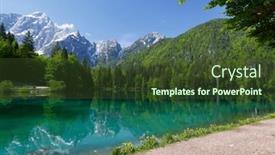  Presentation with mountain hiking - Slide set enhanced with picturesque-mountain-scenery-and-hiking background and a tawny brown colored foreground