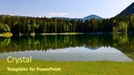  Presentation with mountain hiking - PPT layouts with picturesque-mountain-scenery-and-hiking background and a tawny brown colored foreground