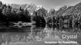  Presentation with mountain hiking - Slide deck enhanced with picturesque-mountain-scenery-and-hiking background and a gray colored foreground