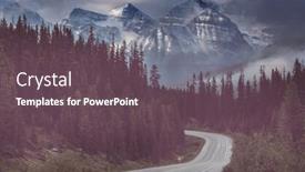  Presentation with mountain view - PPT theme consisting of picturesque-mountain-view background and a tawny brown colored foreground