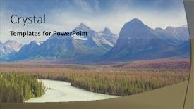  Presentation with canadian - Cool new PPT theme with picturesque-mountain-view backdrop and a teal colored foreground
