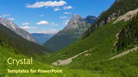  Presentation with canadian - Presentation design featuring picturesque-mountain-view background and a tawny brown colored foreground