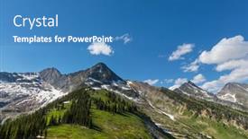  Presentation with canadian - Presentation theme featuring picturesque-mountain-view background and a teal colored foreground